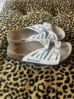 Birkenstock Betula White Granada 2 Strap Sandal Size 36 L5